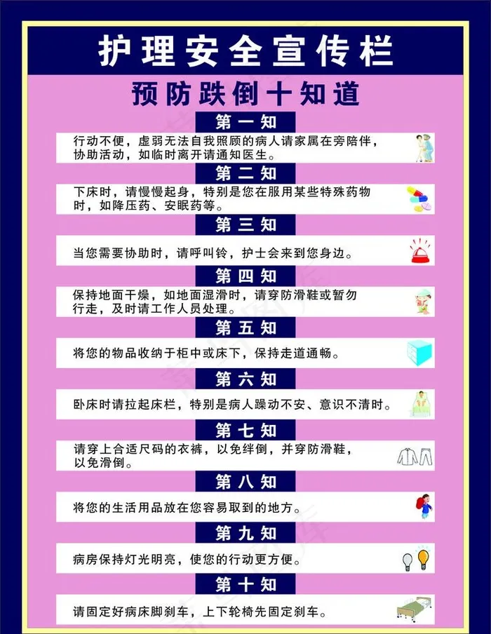 预防跌倒十知道图片cdr矢量模版下载