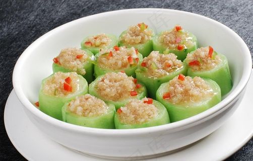 金银蒜蒸丝瓜图片