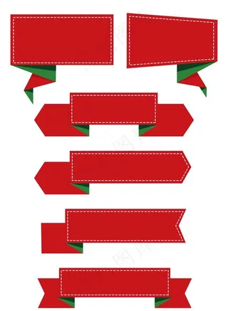 红色飘带大气标题框图片
