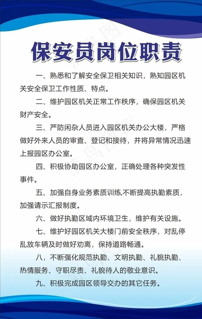 蓝色制度牌图片cdr矢量模版下载