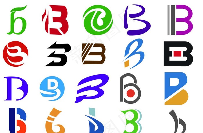 B的变形图片ai矢量模版下载