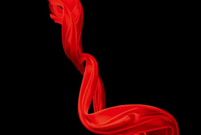 绸缎丝绸飘带红色素材图片(5017X3543(DPI:300))psd模版下载