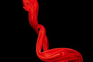 绸缎丝绸飘带红色素材图片