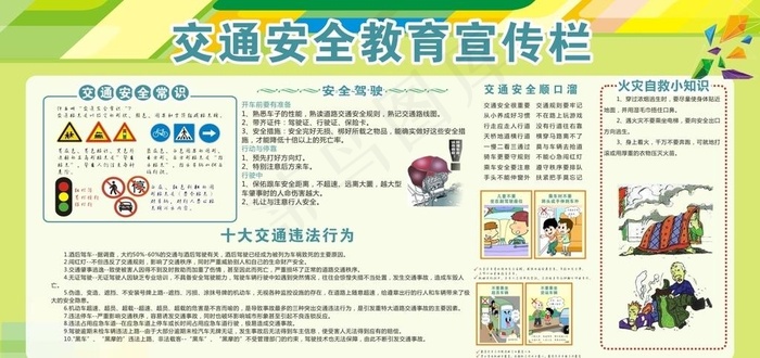 交通安全宣传栏图片cdr矢量模版下载