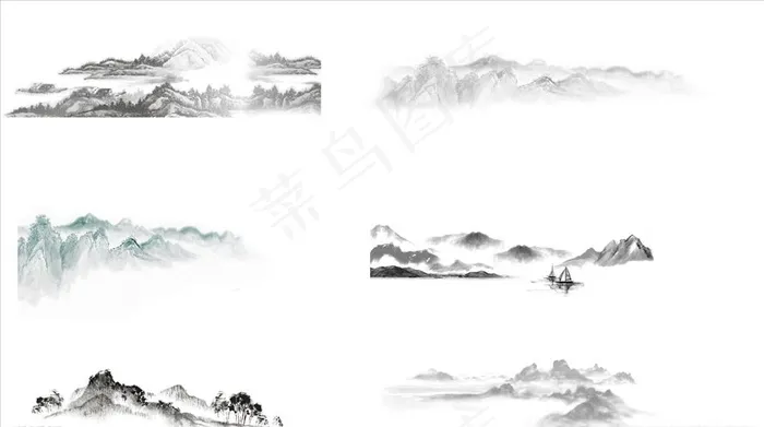 水墨图片cdr矢量模版下载
