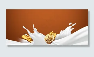 核桃牛奶背景图片