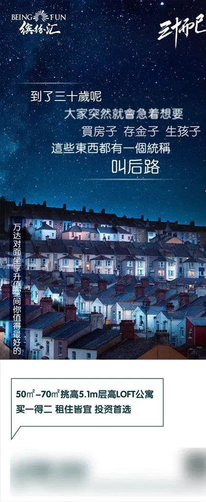 地产公寓住宅三十而已借势朋友圈图片psd模版下载