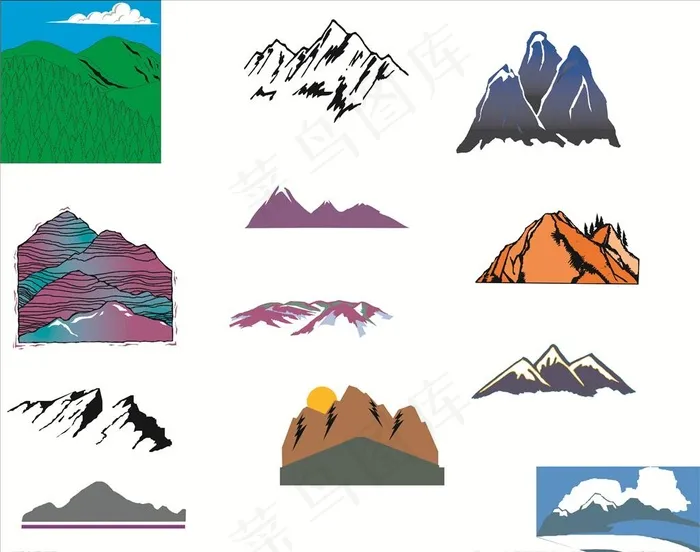 矢量山景图片cdr矢量模版下载