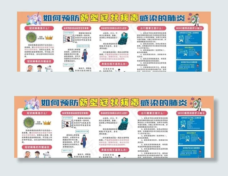预防新型冠状病毒宣传栏图片cdr矢量模版下载