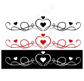 线条花边矢量 曲线 爱心图片