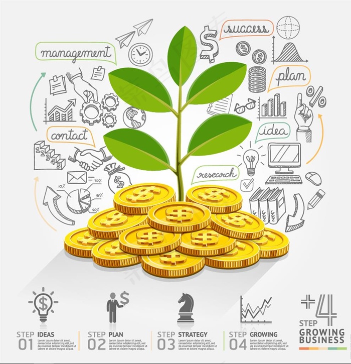 金融符号矢量素材图片ai矢量模版下载