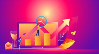 商业理财投资插画图片