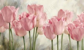 手绘花朵背景墙图片