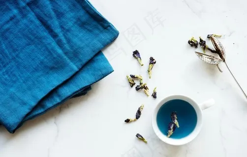 亚麻布蓝色清新简约背景素材图片