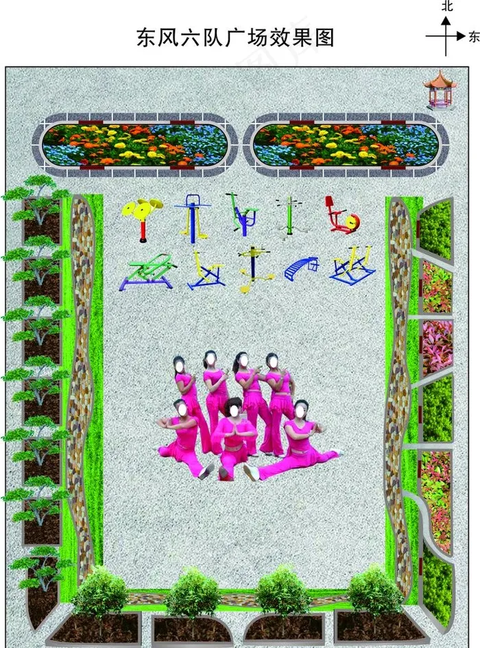 广场效果图图片(210X297)cdr矢量模版下载