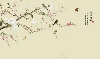 新中式背景墙图片