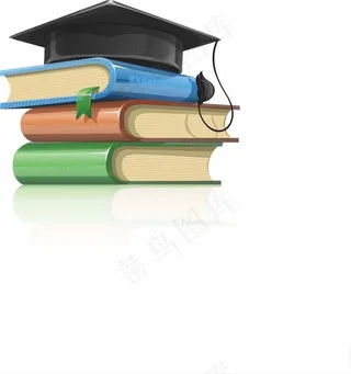 书本博士帽矢量图图片