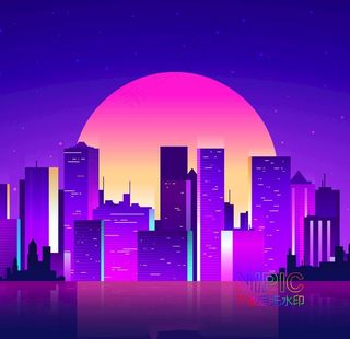 城市建筑夜景图片