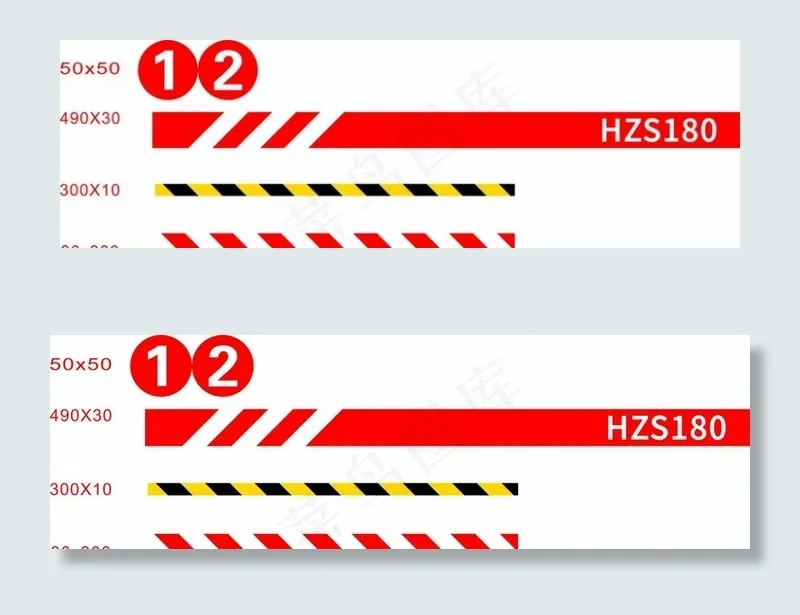 拌合站斜杆警示条图片cdr矢量模版下载