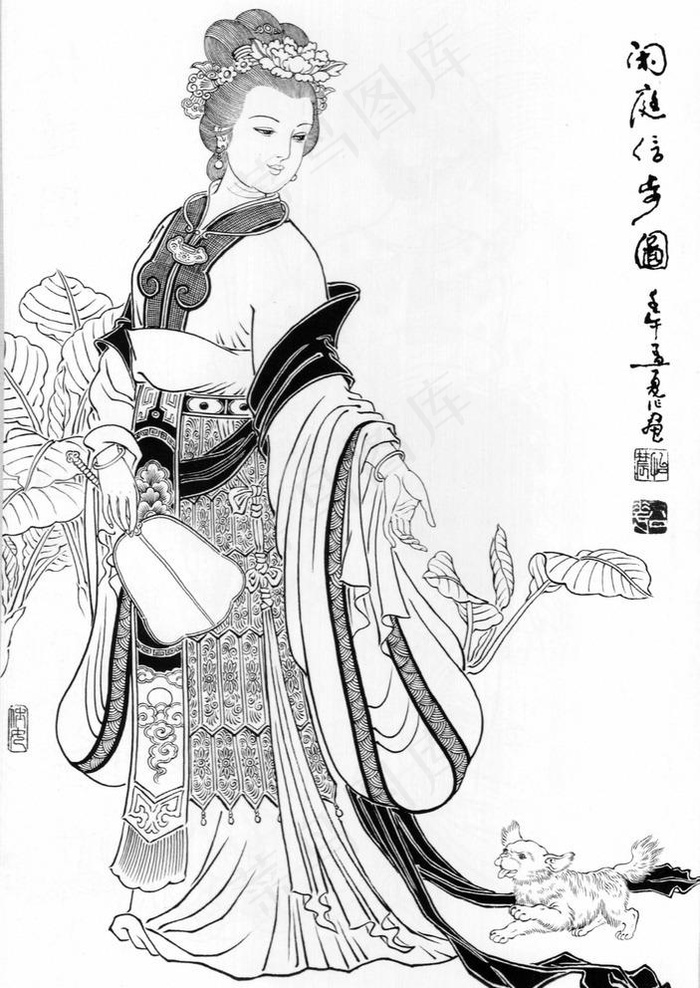 仕女白描（非高清）图片
