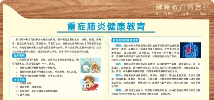 重症肺炎健康教育宣传栏图片cdr矢量模版下载