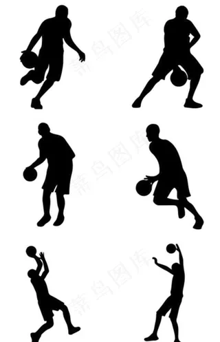 打篮球剪影图片