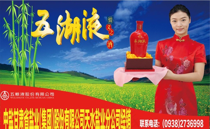 中盐甘肃天水盐业分公司销售五湖夜酒图片psd模版下载