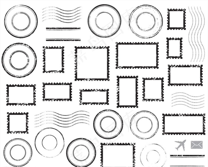 邮戳图标矢量素材图片ai矢量模版下载