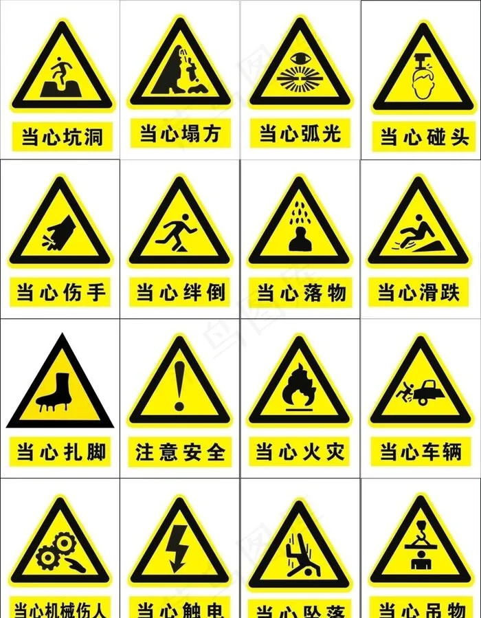 建筑工地安全警示图片cdr矢量模版下载