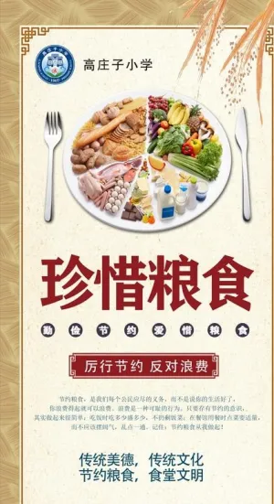 珍惜粮食厉行节约展架图片