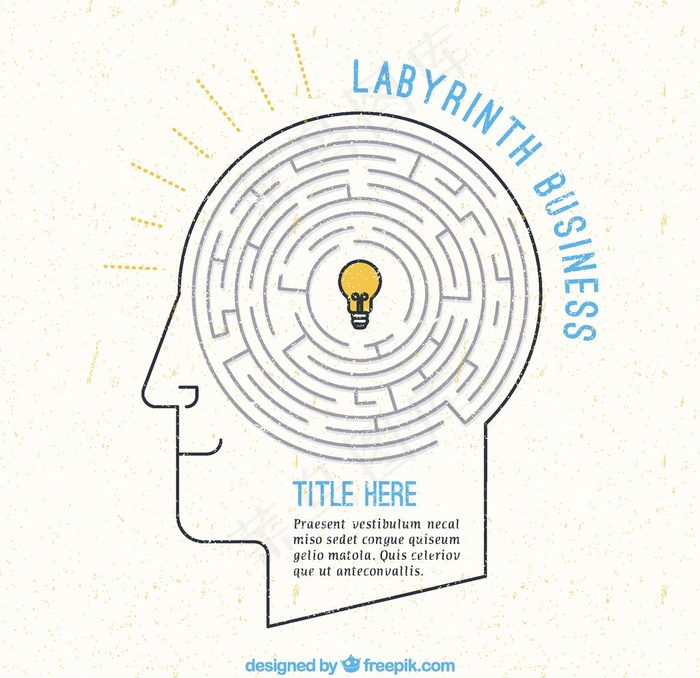 创意脑中的迷宫矢量素材图片ai矢量模版下载