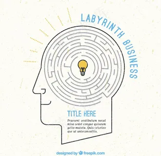 创意脑中的迷宫矢量素材图片