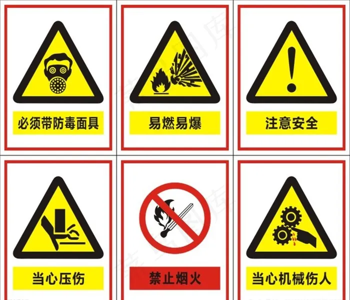 安全警示标牌图片cdr矢量模版下载
