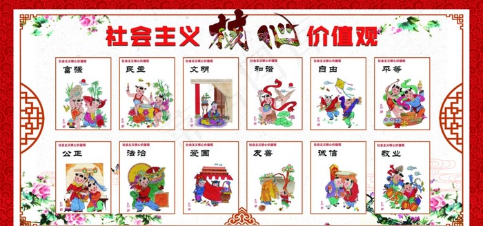 核心价值观图片(7087X3543(DPI:150))psd模版下载