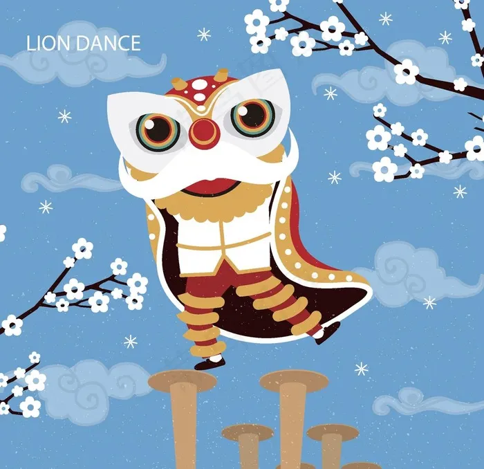 舞狮图片eps,ai矢量模版下载