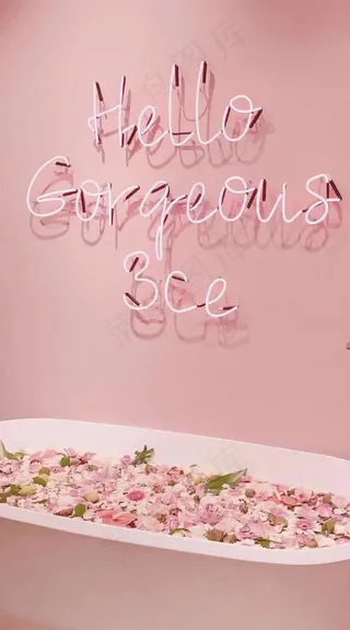 粉色双层字图片