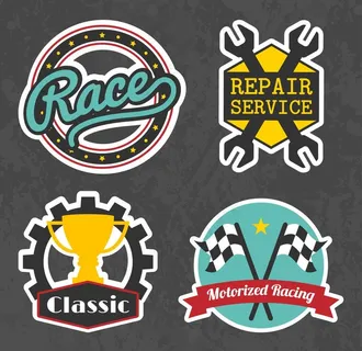 复古赛车贴纸图片