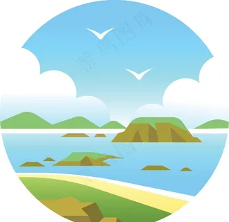风景插画图片