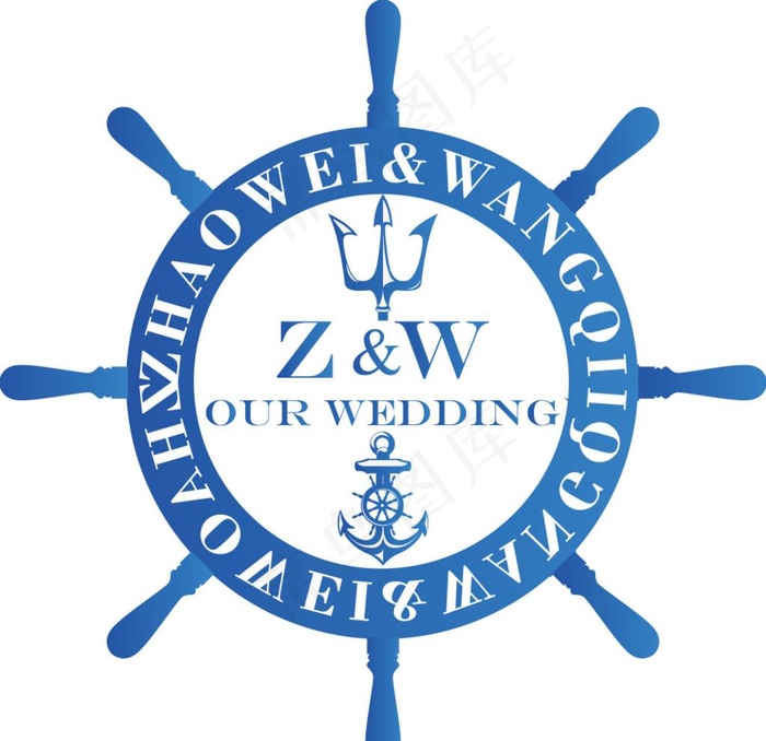 海洋风婚礼logo图片ai矢量模版下载