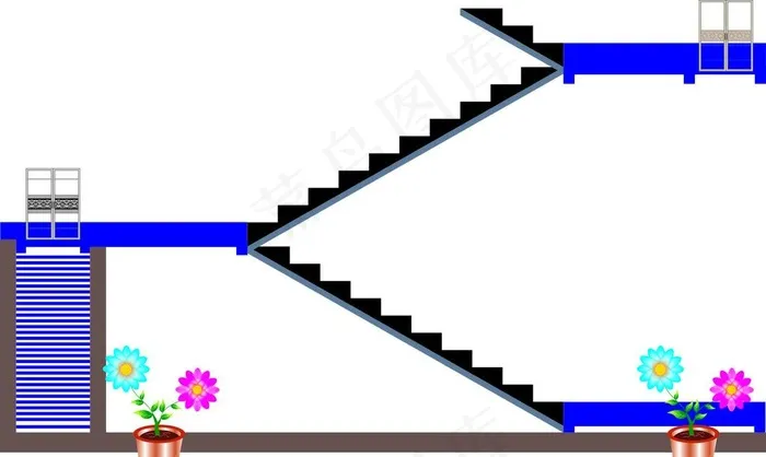楼梯效果图——原版图片cdr矢量模版下载