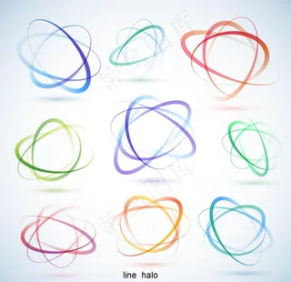 彩色环绕曲线元素图片