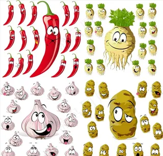 矢量蔬菜表情图片