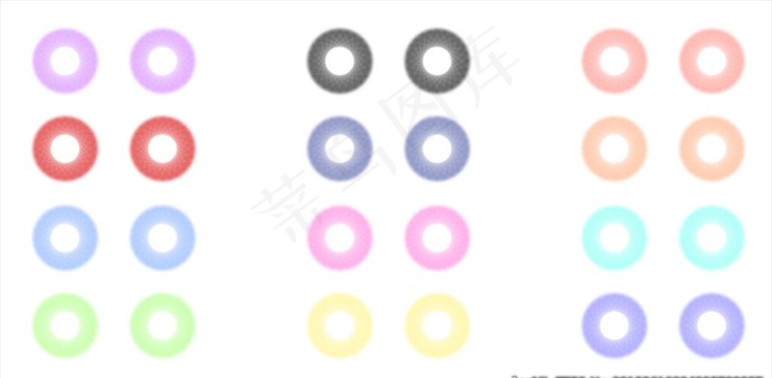 彩色圆环眼部纹理效果图片psd模版下载