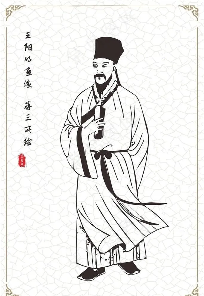 王阳明矢量图画像图片cdr矢量模版下载