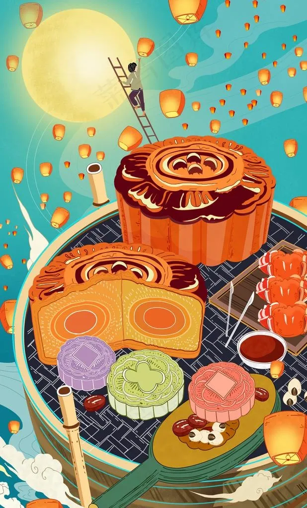 月饼图片(1439X2268(DPI:96))psd模版下载