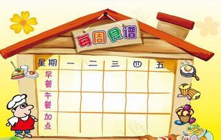 幼儿园每周食谱图片