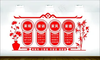 家风家训家规家德文化墙图片