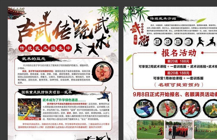 武术单页图片(2551X3437(DPI:300))psd模版下载