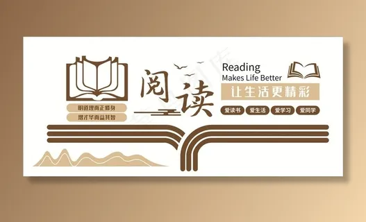阅读图书馆阅览室文化墙图片