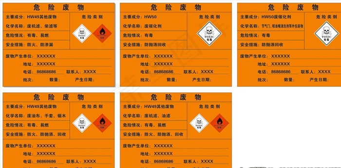 危险废物图片cdr矢量模版下载